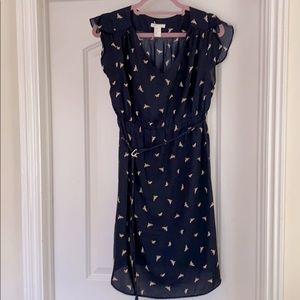 H&M mama navy bird dress
